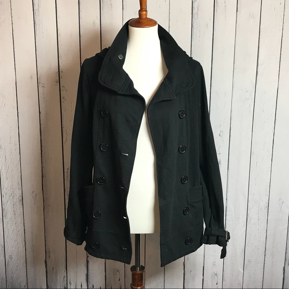 INC Black Removable Hood Jacket